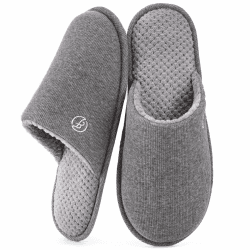 EverFoams Herren Strick Hausschuhe Leichter Memoryschaum Innen Pantoffeln 42/43 EU Dunkelgrau
