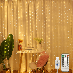 Jsdoin Lichtervorhang,3.6x3m 360leds Lichterketten Vorhang Lichterkettenvorhang 8 Modi mit Timer für Lichterkette Fenster Innen Außen Deko,Weihnachten Party, Zimmer, Schlafzimmer, Hochzeit