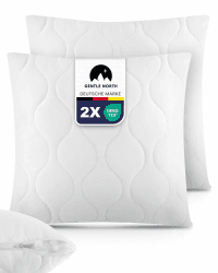 Gentle North Kopfkissen (50x50 cm groß) - 2er Set Kissen für Bett und als Dekokissen - Mit Reißverschluss für Füllung - Sofakissen - Zierkissen für Couch und Sofa - Ökotex - Waschbar bis 60° - Weiß