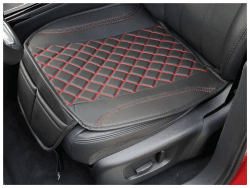 BREMER SITZBEZÜGE Sitzauflage Kunstleder Textilleder kompatibel mit Mazda CX-5 1. Gen. Sitzkissen in Kunstleder Schwarz/Rote Naht OT402