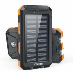 Solar Powerbank 26800 mAh, Wireless Powerbank Solar mit Solarpanel, Wasserdichtes Solar Ladegerät USB C Externer Akku mit 4 Outputs, Power Bank für Smartphones, Tablets und mehr