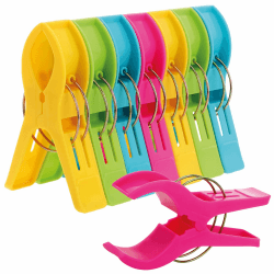com-four® 8X Strandtuchklammern Gross für Sonnenliegen, Stühle, Liegen und Geländer - XXL Wäscheklammer für Jacken und Decken - Klemme für DIY-Projekte - Beach Towel Clips (08 Stück - 4 Farben)