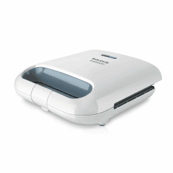 Taurus Mysandwich - elektrischer Toaster | 800 W | 2 quadratische Sandwiches gleichzeitig | Perfekte Versiegelung | Betriebsanzeige Antihaftbeschichtete Platten Weiß | Kunststoff