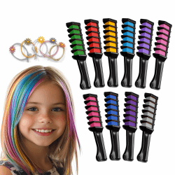 Magicat Haarkreide für Mädchen Deluxe Set I 10 Farben & 5 Haargummis für Kinder I Schminke Fasching I auswaschbare Haarkreide I Valentinstagsüberraschung I Für kreative Köpfe
