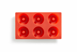 Lékué Doughnut 0620406R01 Backform, Silikon, 6 Mulden, Rot