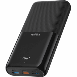 VIYISI Power Bank 30000mAh, 20W PD Externe Handyakkus Schnelles Aufladen, Powerbank USB C mit LED Display, Akkupack 4 Ausgänge und 3 Eingänge, kompatibel mit iPhone/iPad/Samsung/Huawei/Tablets, usw