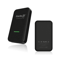 CarlinKit 3.0 Wireless CarPlay Adapter für werkseitig verkabelte CarPlay-Fahrzeuge, rotes UI-Interface-Upgrade, kompatibel mit Audi/ Porsche/Volvo/Mercedes/VW/KIA/Hyundai, Online-Upgrade, IOS15
