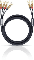 Oehlbach XXL Fusion Four - High-End Bi-Wiring Lautsprecherkabel Stereo Set mit Kabelschuh-Verbinder - Made in Germany - 2 x 3,5m - schwarz