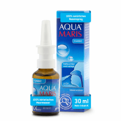 Aqua Maris Classic 30 ml, 100% natürlich, Meerwasser Nasenspray für trockene und gereizte Nase I Meersalz Nasendusche für den täglichen Gebrauch I Erwachsene und Kinder