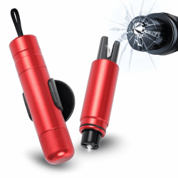 Sosayet 2 In 1 Gurtschneider Notfallhammer - 2 Stück Hammerdex Glasbrecher - Notfallhammer Auto mit Gurtschneider - Aufgerüstet Emergency Rescue Tool - Sicherheitshammer Auto fürs Bus, PKW, LKW (Rot)