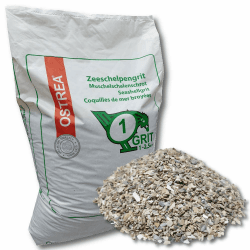 OSTREA Muschelschalengrit 1-2,5 mm 25 kg Gr 1 Muschelgrit Muschelschot Grit