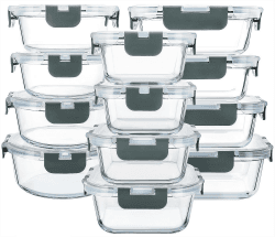 MCIRCO Vorratsdosen-Set aus Glas für Lebensmittel, 24-teilig