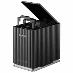 ORICO 5-Bay Festplattengehäuse, USB 3.1 Typ-C Werkzeugloses Externes HDD-Gehäuse DAS mit 12V/10A Netzadapter für Persönliches Datenmanagement, 9758C3