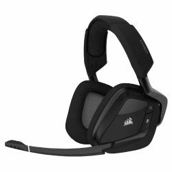 Corsair Void Elite RGB Wireless Gaming Headset (7.1 Surround Sound, Ultraniedrige Latenz, 12 Meter Reichweite, Omnidirektionales Mikrofon, iCUE RGB-Beleuchtung, für PC und PS4) carbon, Schwarz