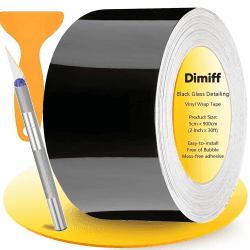 Dimiff Auto Einstiegsleisten Schutz 5cm*9m, Schutzfolie Auto, Selbstklebend Autofolie aus Vinyl, Türschwellenaufkleber, Kantenschutz, Lackschutzfolie für Auto/Fahrrad/Motorrad |Glänzend Schwarz