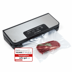 KLAMER Vakuumierer Classic Pro 80 (2024) - Vakuumiergerät für trockene oder feuchte Lebensmittel und Sous Vide, inkl. Vakuumier-Beutel und Schlauch
