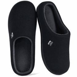 RockDove Damen Original Zweifarbige Hausschuhe mit Rückstellschaum 38/39 EU Schwarz und Grau