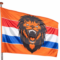 Boland 61876 - XXL Fahne Holland, Brüllender Löwe, Größe 200 x 300 cm, Flagge, Hängedekoration, Girlande, Mottoparty, Geburtstag, EM, WM, Fanartikel