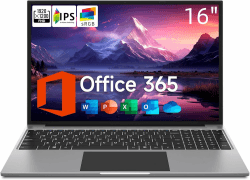 jumper Laptop 16 Zoll FHD IPS 1200p Display, bis zu 2,5 GHz Celeron 5305U (4 GB RAM 128 GB SSD), Notebook installiert 1 Jahr 365 Office, Bluetooth 4.0, USB 3.0 × 2, HDMI, 1TB SSD Slot-Erweiterung