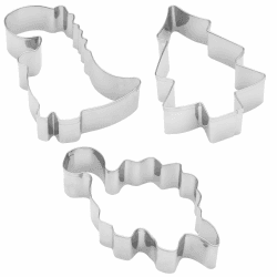 GRUSS & CO Ausstecher Set Motiv "Dino" | Geschenkset für Kinder mit 3 Ausstechformen, Dino, Saurier, Christbaum | Backformen, Plätzchen backen | 51135