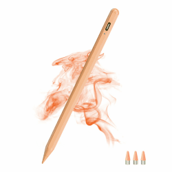 Kapazitiver Eingabestift für Touchscreens, wiederaufladbar, für iPhone, hohe Empfindlichkeit und präzise Pom-Spitze, Eingabestift für iPhone/Pro/Air/Mini/Samsung/Android und andere-Orange