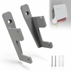 Wandhalterung für FritzBox 7590AX/7530/7510/5590/6660 Router, JLNJLE Hochwertiges ABS Halter Halterung Modem Aufhängung mit Kabelmanagement für Führt Wärme ab und Spart Platz (Grau)