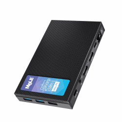 MeLE Quieter 4C lüfterloser Mini-PC N100 32GB 512GB Speicher, 2,4/5G Wi-Fi, volle USB-C-Funktionalität, 4K HDM Triple Display Desktop-PC für IoT, Zuhause, Büro, Bildung, Astrophotographie