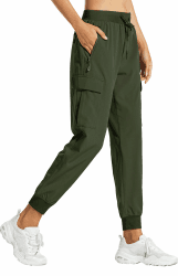 Libin Damen Cargohose Jogginghose Leichter Trekkinghose Wanderhose Schnelltrocken Wasserdicht Outdoorhose Sportlich Freizeit Reise XL 01-armeegrün