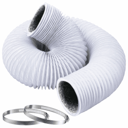 lomdung 100 MM Abluftschlauch, 3 M PVC Alurohr Flex-Schlauch mit 2 Schlauchschelle, Aluminium Aluflexschlauch, für Mobile Klimaanlage, Trockner, Abluftventilator, Abzugshaube, Belüftungssystem