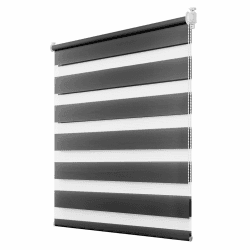 Deswell Doppelrollo Klemmfix ohne Bohren Anthrazit B110 x H130 cm (Stoffbreite 106cm) Rollos für Fenster ohne Bohren für Fenster mit Lichtdurchlässig & Verdunkelnd/Höhe Stufenlos Verstellbar B110 x H130 cm Anthrazit