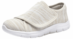 Diabetiker Schuhe Damen Herren Leichte Weit Klettverschuß Walkingschuhe Atmungsaktive Orthopädische Verbandschuh Sandalen Senioren Hausschuhe Gesundheitsschuhe 39 EU Beige A