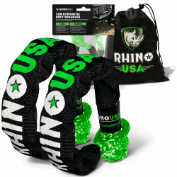 Rhino USA Synthetisches Softschäkel-Seil (2er-Pack) – 1 cm x 56 cm (14.243 kg Mindestbruchfestigkeit) Offroad Softschäkel-Bergungsset für LKW, UTV, ATV – Kompatibel mit Jeep, Toyota, Ford & mehr!