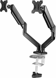 ETHU Monitor Halterung 2 Monitore Dual Monitor Arm Gasdruckfeder Arm für 13-32 Bildschirme, VESA 75/100 mm，Höhenverstellung Neig- Schwenkbar und Dreht – jeder Arm Erhöhte Tragfähigkeit von 2-9 kg