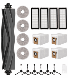 20 Stück Zubehörset für Dreame L20 Ultra,Ersatzteil Set für Dreame L20 Ultra,1 Hauptbürste, 4 Filter, 6 Kantenbürsten, 4 Lappen, 4 Staubbeutel, 1 Reinigungsbürste