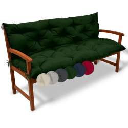 Beautissu Flair BR Bankauflage 100x50x50 cm Dunkelgrün - Sitzkissen & Rückenkissen Outdoor Polsterauflage - Gartenbankauflage für Gartenmöbel Bankkissen Sitzauflage für Gartenbank & Hollywoodschaukel