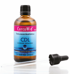 CurcuWid CDL/CDS Chlordioxid Lösung 0,3% 100ml mit extra Glas-Pipette - in pharmazeutischer Braunglasflasche - Made in Germany