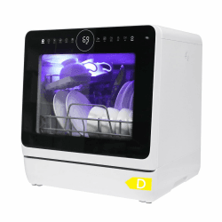 eklipt Mini Geschirrspüler,Tischgeschirrspüler mit Wasserenthärter, Freistehender Tragbarer mit 8 Programme, Spülmaschine Integriertem 5 L Wassertank, mit/ohne Wasseranschluss benutzbar Touch Control
