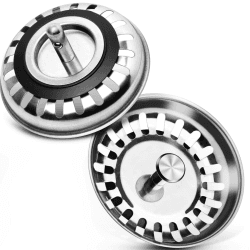 Spülbecken Stöpsel Loch Sieb, 2 PCS 80 mm Edelstahl Spüle Displayschutzfolie Abfall Stopper für Küche Badezimmer Dusche