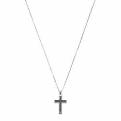 Emporio Armani Halskette Für Männer, Länge: 500mm + 50mm / Größe Anhänger: 25mm X 35mm X 3.5mm Silber Edelstahl Halskette, EGS1705040