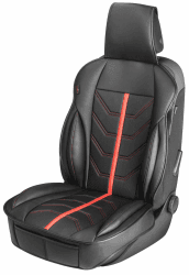 Walser Premium Sitzauflage Auto Kimi, Sitzschoner Auto schwarz/rot, Vergleichssieger* Auto Sitzauflagen, Sitzbezug Auto Vordersitze, Schonbezug Autositz, Autositzauflage Vordersitze PKW/LKW