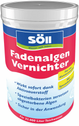 Söll 80599 FadenalgenVernichter mit Aktivsauerstoff 1 kg - Fadenalgenentferner mit Sofortwirkung, Spezialbakterien zersetzen abgestorbene Algen in Teichen