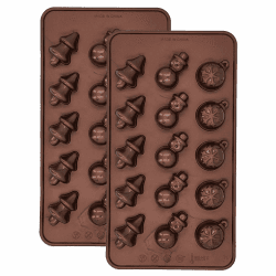 Birkmann RBVB5 Chocolaterie lebensmittelechtem Silikon, Pralinenform Weihnachten (2er Pack)