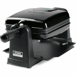 DOMO DO9224W Rotierendes Waffeleisen, klassische 4 * 7, Schwarz