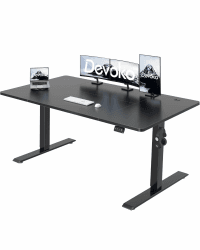 Devoko Höhenverstellbarer Schreibtisch, Elektrischer Schreibtisch Höhenverstellbar Tisch, Steh-Sitz Bürotisch, Computertisch mit Memory-Funktion, Stehpult, Standing Desk, Bürotisch,160 x 70 cm,Schwarz