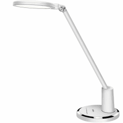 JUKSTG Schreibtischlampe LED, 12W Büro Tischleuchte TouchBedienung Dimmbar 10 Helligkeits 5 Farbstufen Augenschutz Tischlampen Nachttischlampe, für Büro, Lesen, Arbeit,Kinder (Weiß)