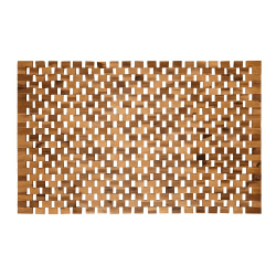 PANA®ECO Badematte Holz • Fußmatte 100% Akazienholz • Badvorleger Holz rutschfest • Holzmatte aus Echtholz • Natürlicher Badvorleger • Fußmatte Natur • Größe: 50 x 80 cm