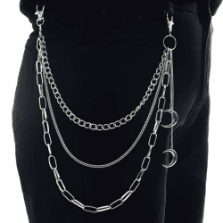 OOTSR Punk Damen Hosenkette, der Mond Jeanskette Hose Kette Hip Hop Kette für Mädchen/Damen Hose