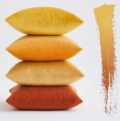 MIULEE Samt Kissenbezug 45x45 cm Kissenhülle Orange Serie 4er Set Sofakissen Samtkissen Dekorative Dekokissen Couchkissen Zierkissen Deko Farbverlauf Bezug Sofakissenbezug für Wohnzimmer Kinder Büro