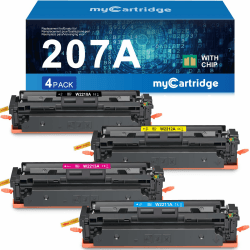 MYCARTRIDGE 207A Toner ( MIT CHIP ) Ersatz für HP 207A 207X kompatible für hp Color Laserjet pro MFP m283fdw m255dw m282nw W2210A W2211A W2212A W2213A Schwarz Cyan Gelb Magenta 4-Pack