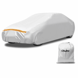 Autoabdeckung Vollgarage, Ohuhu Abdeckplane Auto für Limousine (485-510cm), Auto Abdeckplane Auto Abdeckung Winter & Sommer, Auto Abdeckung Outdoor, Regen Schnee Sonne UV-Schutz